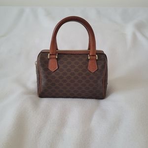 Vintage Celine Macadam mini Boston bag.